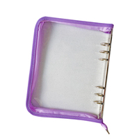 Classeur à anneaux A4 A5 A6 A7 A8 B5 avec enveloppe transparente portefeuille pochette à fermeture éclair dossier en plastique Pvc classeur de Budget