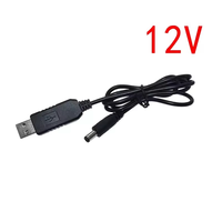 Kabel Penguat Daya USB DC 5V ke DC 5V 9V 12V Modul Step Up Konverter USB Kabel Adaptor Konektor Jantan 2.1x5.5mm