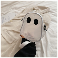 Nouveauté 2026 : Sacs à bandoulière transparents pour garçons et filles – Sacs à bandoulière mignons en PVC transparent motif démon/fantomme