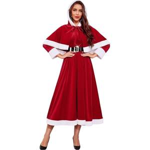 Long <b>Dress</b> Holiday Party Performance Red White Belt Silk/Cotton Digital Print women performance <b>dance</b> wear wholsale - Product Image 1