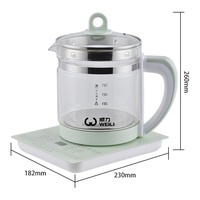 Bouilloire électrique en verre 800W 1.2L couleur multi-température contrôle numérique multifonctionnel bureau usage domestique