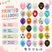 Ballons en latex ronds de 12 pouces, à pois, imprimés sur mesure, couleur mate, standard, pour décorations de fête - Vente en gros