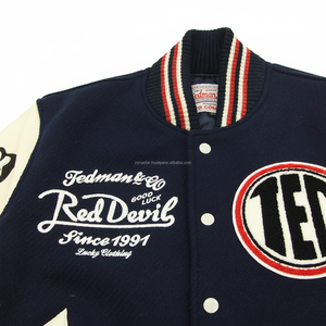 Chaquetas de béisbol universitarias vintage de marca personalizada para estudiantes universitarios, chaqueta de invierno y primavera, piel de oveja de talla grande, logotipos de letras - Product Image 1