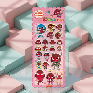 Keroro Sgt Frog Giroro Marshmallow Stickers Korean Cute Character 3D Puffy Deco Soft UV Printed Diary Planner Phone Kawaii - Product Image 3