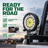 Phare de conduite HSSHLED 9 pouces 130W rond, faisceau combiné laser latéral, éclairage tout-terrain pour camion, SUV, Jeep 4x4