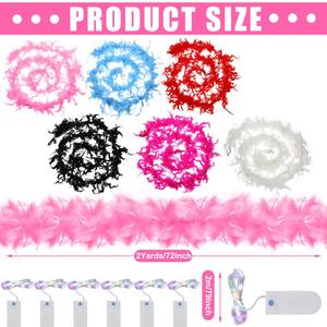 12 Pcs Plume Boas 2 Yards 38 Grammes Coloré LED Lumières Boas Plume Écharpe pour Artisanat Femmes Robe Costume De Noël - Product Image 2