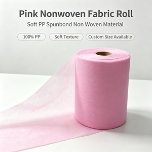 Rollo de Tela No Tejida de Polipropileno Suave Rosa, Material Ligero para Bolsas de Almacenamiento y Embalaje de Regalos - Product Image 1