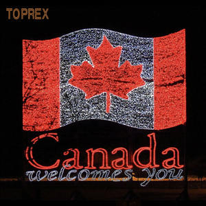 Decoración navideña comercial Toprex, impermeable, para exteriores, con banderines, poste de bandera LED en RGB, azul, rojo, rosa, colores emisores - Product Image 3