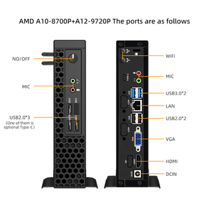 Mini ordinateur AMD A10-8700P A12-9720P CPU Quad Core Quad Threads Windows Linux Gigabit Lan Barebone Mini <span class=keywords><strong>PC</strong></span> pour entreprise et domicile - Product Image 6