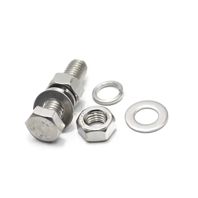 Standard ASME B18.2.1 18.2.2 316 304 stainless steel hex bolt and nut 3/16 size
