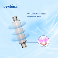 Purificateur d'eau UVWORKS à LED UVC en ligne à débit moyen, stérilisation continue des conduites d'eau commerciales