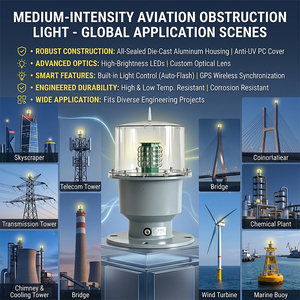 Lámpara de Obstrucción de Aviación de Alta Intensidad a Prueba de Agua, Luz de Baliza de Advertencia para Aeropuertos y Aeronaves - Product Image 2