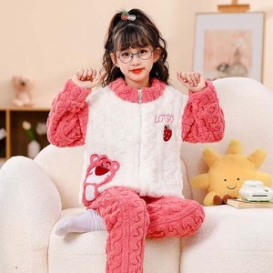 <span class=keywords><strong>Pijamas</strong></span> <span class=keywords><strong>de</strong></span> Forro Polar Cálidos para Niños y Niñas, Producto Popular, Conjunto <span class=keywords><strong>de</strong></span> Dibujos Animados <span class=keywords><strong>de</strong></span> Forro Polar Coral Coolomi para Otoño-Invierno - Product Image 2