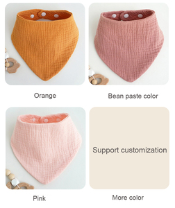 Écharpe triangle pour bébé en gaze unie serviette de salive pour bébé nouveau-né avec boucle à pression circonférence Bavoir spot en gros - Product Image 6