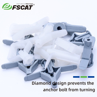 FSCAT PE Wedge Vis d'ancrage pour construction de cloisons sèches Bouchon d'expansion papillon en plastique pour mur de plaques de plâtre FSCAT Standard