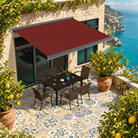 Auvent de jardin extérieur rétractable en tissu pour les zones de conversation dans la cour et les salons en plein air
