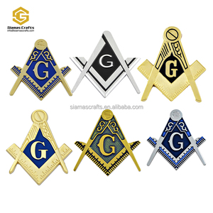 Kim Loại Tùy Chỉnh 32rd 33rd Độ Hai Đầu Đại Bàng Cổ Đại Được Chấp Nhận Scotland <span class=keywords><strong>Rite</strong></span> Vòng Đen Masonic Auto Biểu Tượng - Product Image 4