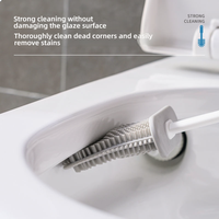 Wayon Lot de 2 brosses de toilette plates en plastique avec support mural pour le nettoyage de la salle de bain