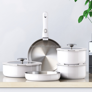 Juego de Ollas <span class=keywords><strong>AXA</strong></span> de 8 Piezas de Acero Inoxidable Ecológico, Diseño Clásico, Apto para Gas e Inducción, con Tapas - Product Image 1