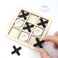 Jeu de société en bois XO Tic Tac Toe |   Jouet éducatif préscolaire pour enfants pour le développement de la pensée logique et le jeu interactif à deux joueurs sur table