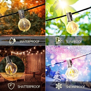Guirlande lumineuse LED G40 à énergie solaire, 100 pieds, étanche IP44, pour extérieur, jardin, Noël, 30000 heures de durée de vie - Product Image 3