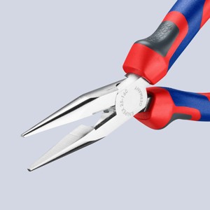 Pince à bec demi-rond KNIPEX 25 05 160 avec coupe latérale (pince radio) avec poignées confort chromées - Product Image 4