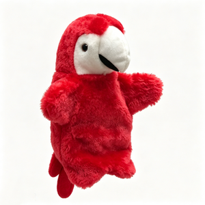 Marioneta de mano de peluche de loro personalizada, peluche de loro rojo, marioneta de peluche de pájaro, peluches de loro guacamayol - Product Image 2