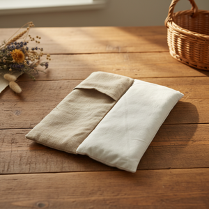 Ponderato organico microonde lino cuscino per gli occhi aromaterapia per la meditazione caldo umido copertura lavabile lavanda e semi di lino profumati - Product Image 3