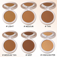 Personnalisé 6 Couleurs Visage Lisse Marque Privée Vegan Bronzer Maquillage Porter Plus Longtemps Poudre Pressée Contour Palette de Bronzage