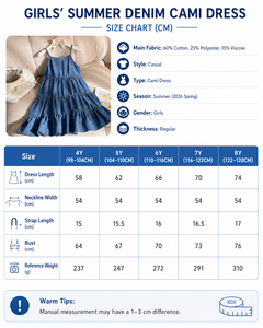 Vestito Estivo in Denim per Bambine, Abito Senza Maniche con Volant a Strati, Nuova Moda 2026, Vestito Casual Dolce e Comodo a Linea A per Bambine - Product Image 6