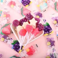 Sucette à l'acide lactique VC, saveur de fruits mélangés, sucette dure en forme de dessin animé, emballée individuellement, confiserie décontractée pour enfants