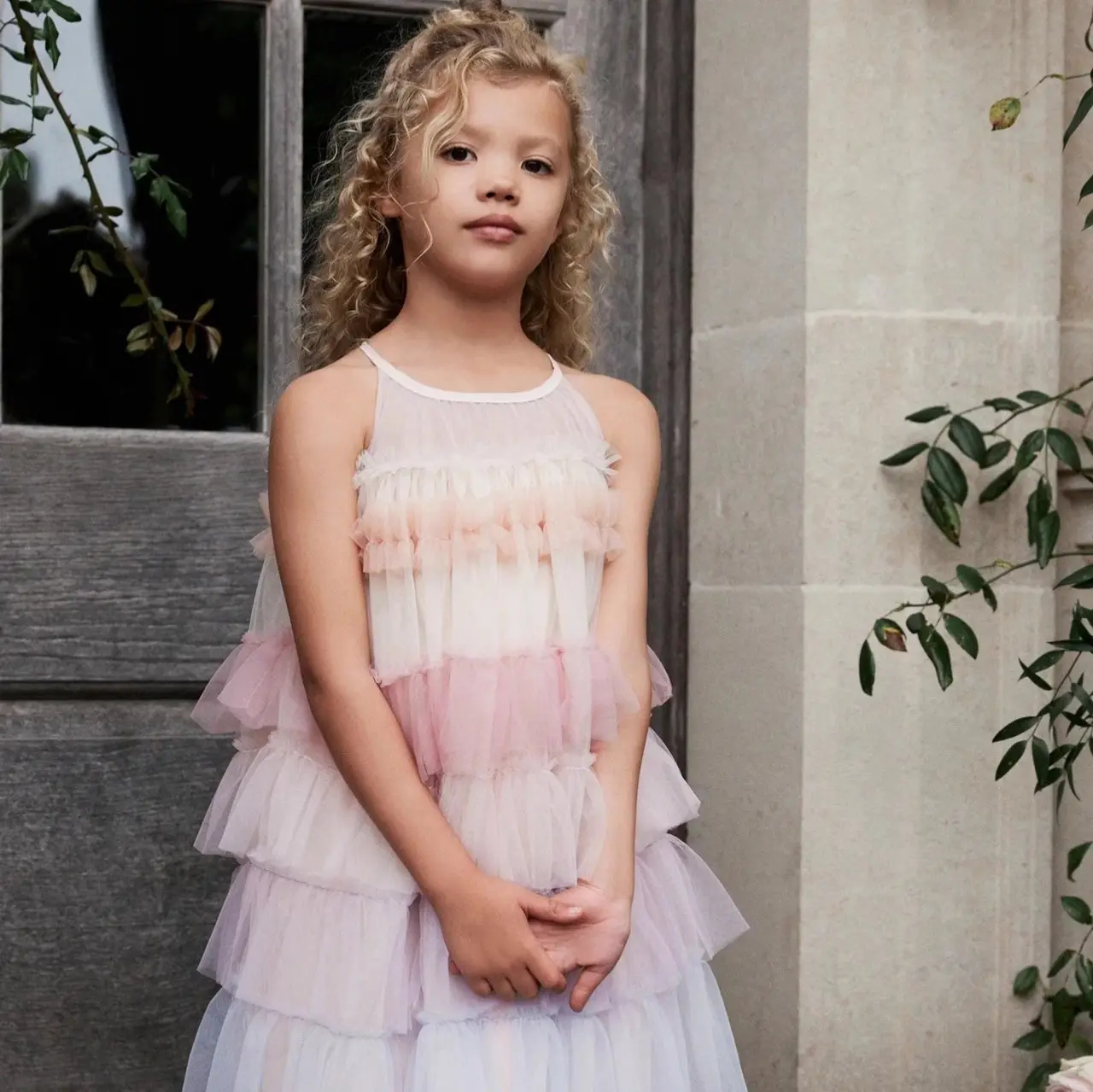 Vestido de baile infantil de tule de verão para festa de aniversário e dança noturna, roupa de bebê com desenho de vestido de menina, marca do Instagram