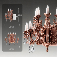 Lampes de nuit vintage LOHAS, style chandelier, couleur or rose, décor LED, lampe de chevet pour chambre à coucher, salle de bain