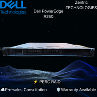 Serveur rack Dell PowerEdge R260 1U d'origine avec processeur Intel Xeon E-2400, mémoire DDR5 ECC, stockage SSD pour entreprises et appels d'offres