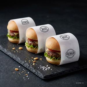 Papier d'emballage jetable simple face, résistant à la graisse et à l'eau, avec revêtement PE personnalisé, pour hamburgers, sandwichs et snacks, 100% pâte vierge - Product Image 4