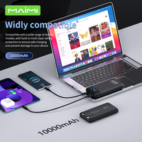 Batterie externe 10000mAh, charge rapide 22.5W, câble USB C intégré, chargeur portable, affichage numérique LED, batterie externe