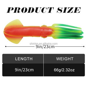 Señuelos de calamar luminosos para curricán de 9 pulgadas, faldas de pulpo de pesca de goma de plástico suave, señuelo de curricán de calamar para dragas, cadenas de margaritas - Product Image 6