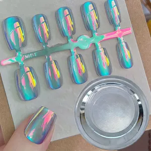 Polvo para Decoración de Uñas Aurora Moonlight de 0.3g/frasco, Pigmento Iridiscente que Cambia de Color, Polvo Holográfico Glamuroso para Frotar sobre las Uñas &W2 - Product Image 1