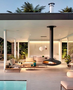 Caminetto <span class=keywords><strong>a</strong></span> <span class=keywords><strong>Bioetanolo</strong></span> Ecologico da Interno Autoportante in Acciaio con Fuoco Reale e Riscaldamento, Caminetto Sospeso <span class=keywords><strong>a</strong></span> Soffitto, Dimensioni 60cm - Product Image 5