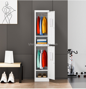 2-Tier 2-Section Key Lock Durable Steel <b>Wardrobe</b> <b>Locker</b> with Floor/Wall Mount for School Hotel Hospital Apartment - Product Image 4