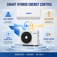 AC Hybrid Tenaga Surya 9000 BTU DC Inverter Wall Split Set Lengkap Pendingin Pemanas Rumah Tangga
