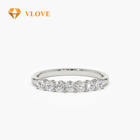 Alliance de mariage en diamant 7 pierres Or massif 14 carats 0,40 ctw Bague de fiançailles éternelle pour homme et femme