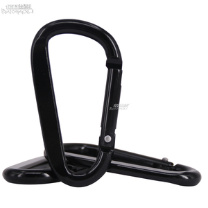 Logo personalizzato 7 # D a forma di lega di alluminio in metallo nero a scatto piatto Clip 68*37mm portachiavi moschettone per l'industria pesante - Product Image 5