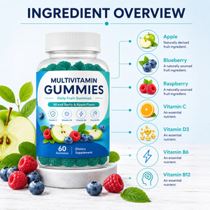 Bonbons gélifiés multivitaminés végétariens, compléments alimentaires pour adultes - Antioxydant et soutien immunitaire - Product Image 5