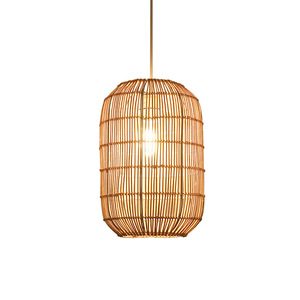 Lampe suspendue en rotin cylindrique, ampoule Led E27, pour restaurant, chambre à coucher, maison d'hôtes, lustre de mariage - Product Image 5