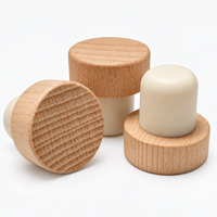 Couvercle rond en bois avec bouchon en caoutchouc de silicone pour l'étanchéité des bouteilles, bouchon en liège naturel, OEM personnalisé