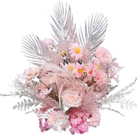 Fournitures pour événements scéniques, chemin de table géant, centre de table blanc, centre de table luxueux en fleurs artificielles pour la décoration de mariage