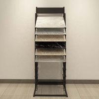 Étagère de présentation au sol en métal sur mesure pour les magasins de vente de carreaux de céramique, revêtement en poudre noire, modèle HC