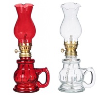 Lámpara de Queroseno de Vidrio Vintage, Lámpara de Aceite Antigua, Iluminación Decorativa Retro para Bodas, Adorno de Mesa para el Hogar