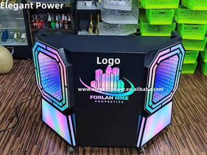 2024 по индивидуальному заказу новейший Diy Club DJ Booth со световым дисковым проигрывателем светодиодная цифровая настольная подставка для диджея - Product Image 3